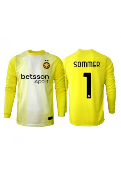 Inter Milan Yann Sommer #1 Maalivahti Jalkapallovaatteet Vieraspaita 2025-26 Pitkähihainen Inter Milan Yann Sommer #1 Maalivahti Jalkapallovaatteet Vieraspaita 2025-26 Pitkähihainen